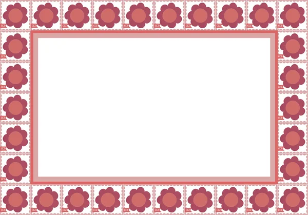 Frame - roze bloemen — Stockfoto