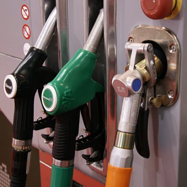 Gas pumps in row clipart