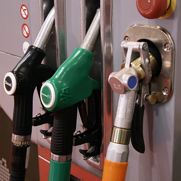 Gas pumps in row — Stock Photo, Image