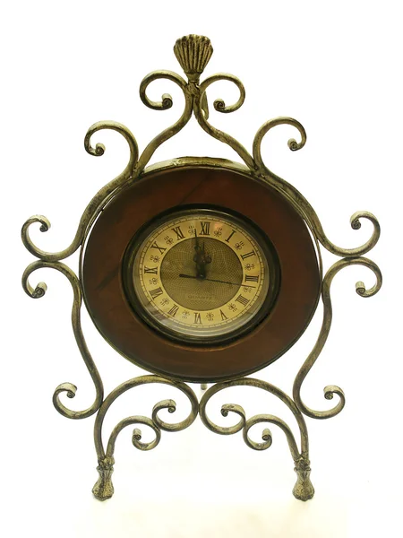 Drewna metalu zegar — Zdjęcie stockowe