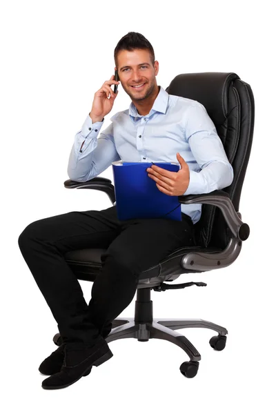 Busy boss making a call — Stock Photo, Image