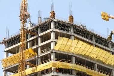 Construction site of a Skyscraper in Santiago de Chile clipart