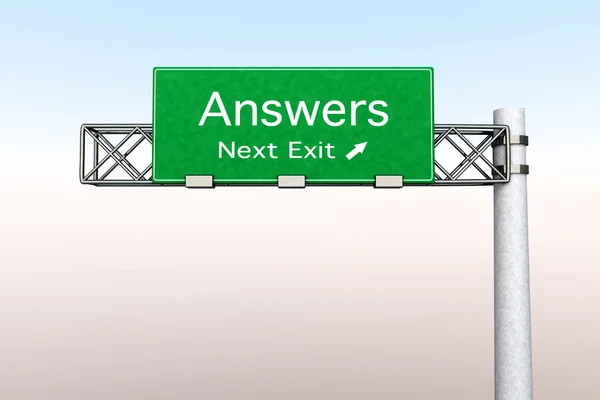 Highway Sign - Answers — Stock Photo, Image