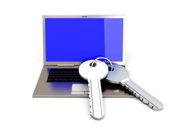 Zabezpieczenia laptopa — Zdjęcie stockowe