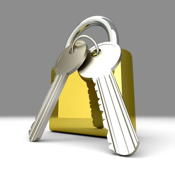 Hänglås med nycklar — Stockfoto