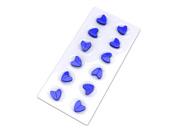 Blå kärlek piller — Stockfoto