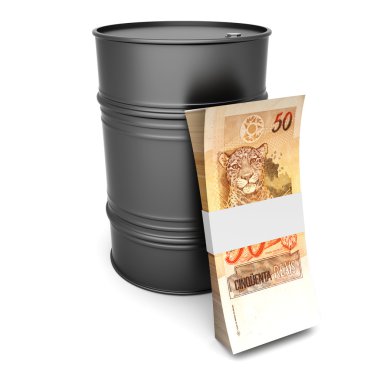 Price of Oil in brazilian Real clipart