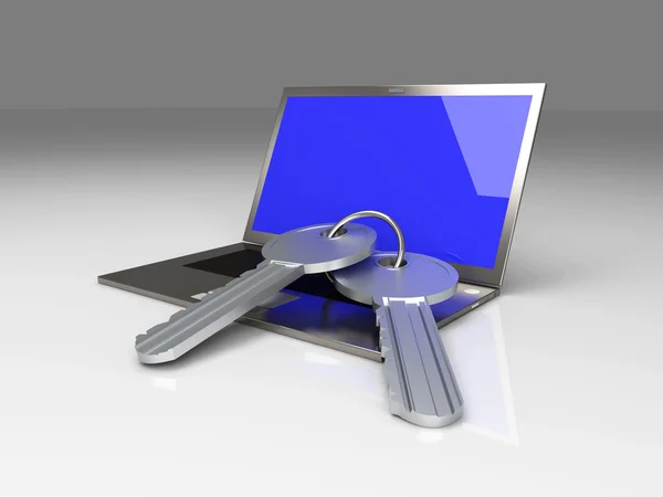 Säkert laptop — Stockfoto