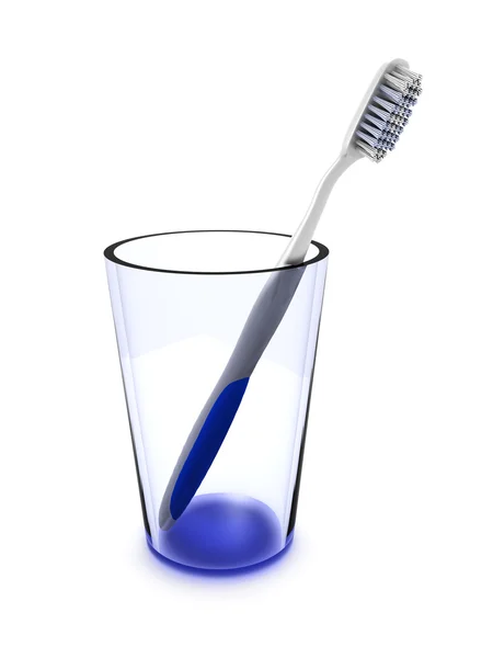 Зубная щетка в стакане — стоковое фото