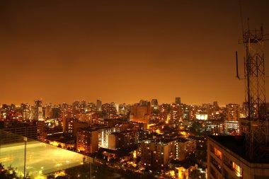 Nightly panorama of Santiago de Chile clipart