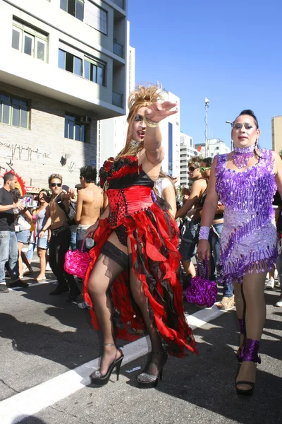 Drag Queen sur le défilé gay à Sao Paulo — Photo