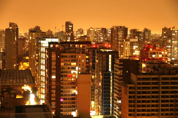 Panorama noturno de Santiago do Chile — Fotografia de Stock