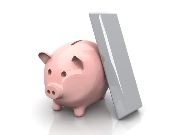 Piggy bank saving Silver — Stock Photo, Image