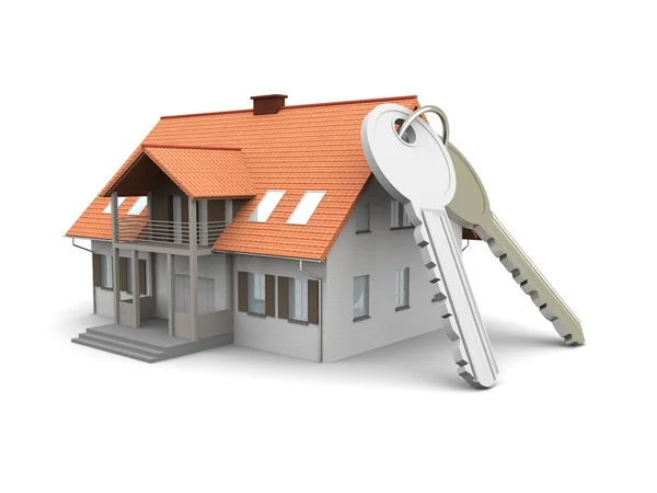 Hus och nycklar — Stockfoto