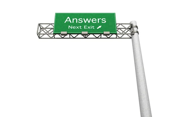 Znak autostrady - odpowiedzi — Zdjęcie stockowe