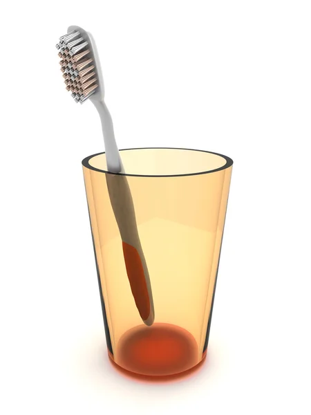 Escova de dentes em um copo — Fotografia de Stock