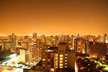 Nightly panorama of Santiago de Chile clipart