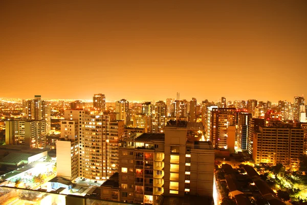 Panorama nocturno de Santiago de Chile — Foto de Stock