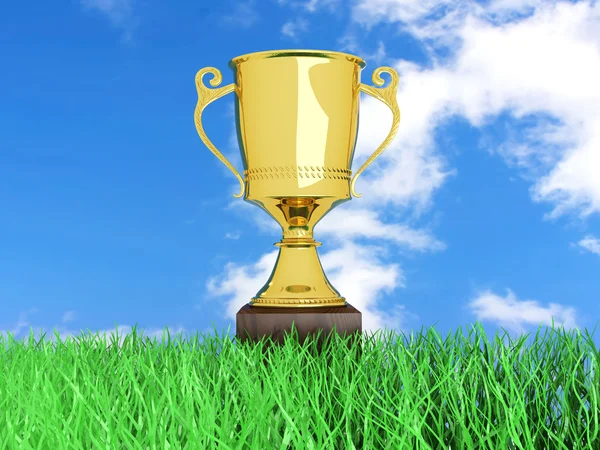 Трофей в траве — стоковое фото