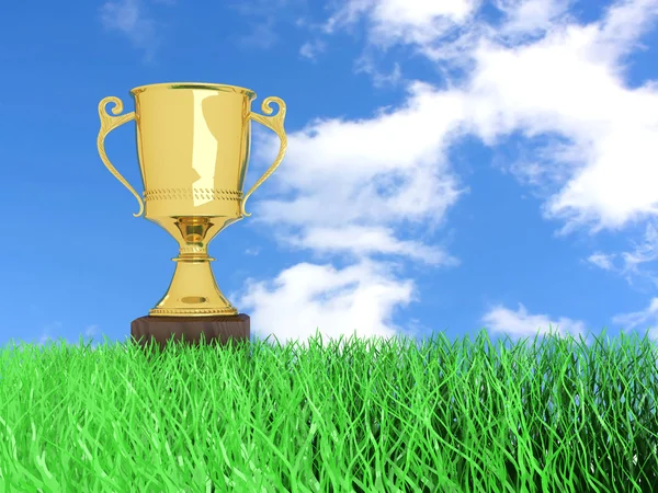 Трофей в траве — стоковое фото