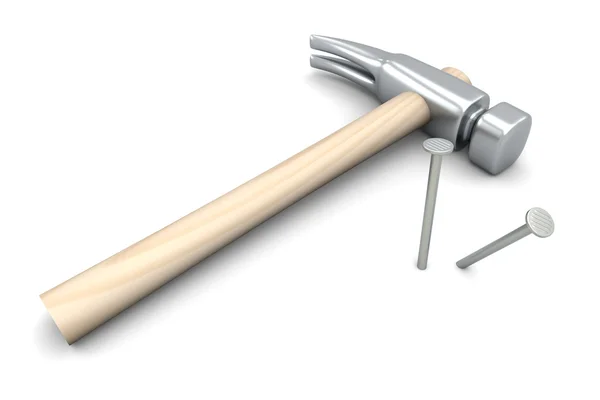 Hammer and Nails — Stock Photo, Image