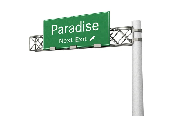 Znak autostrady - raj — Zdjęcie stockowe
