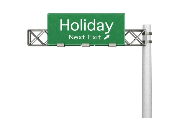 Znak autostrady - wakacje — Zdjęcie stockowe