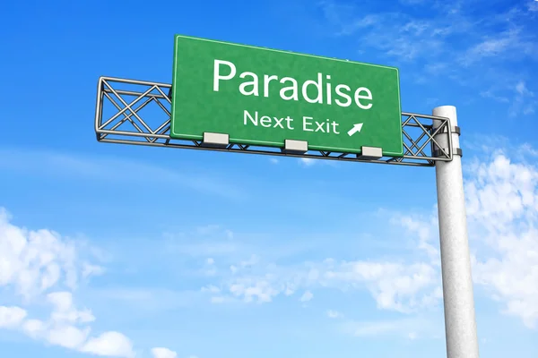 Highway Sign - Paradise — Stock Photo, Image