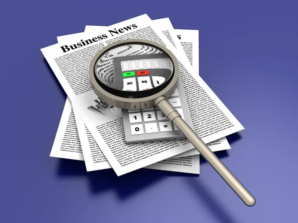 Analyzing business news — Stock Photo, Image