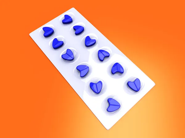Blauwe liefde pillen — Stockfoto