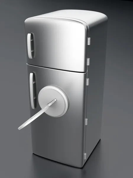 Vergrendelde koelkast — Stockfoto