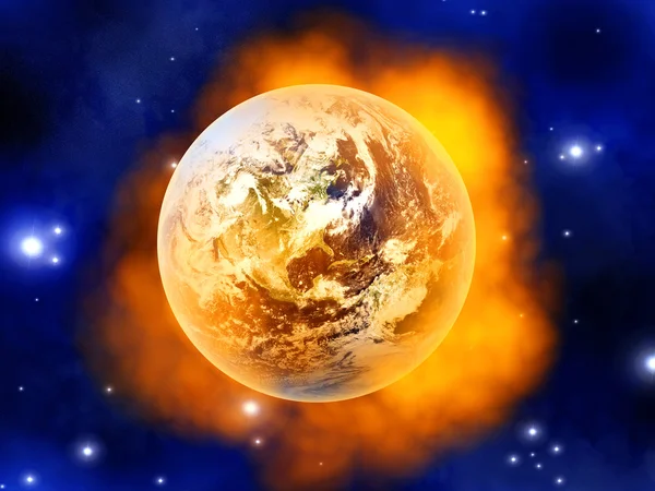Burning Earth — Stock Photo, Image
