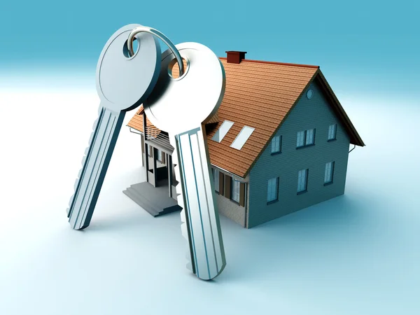 Huis en sleutels — Stockfoto