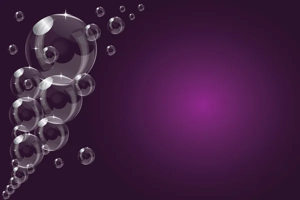 Un jabón transparente púrpura burbuja de diseño de fondo — Vector de stock