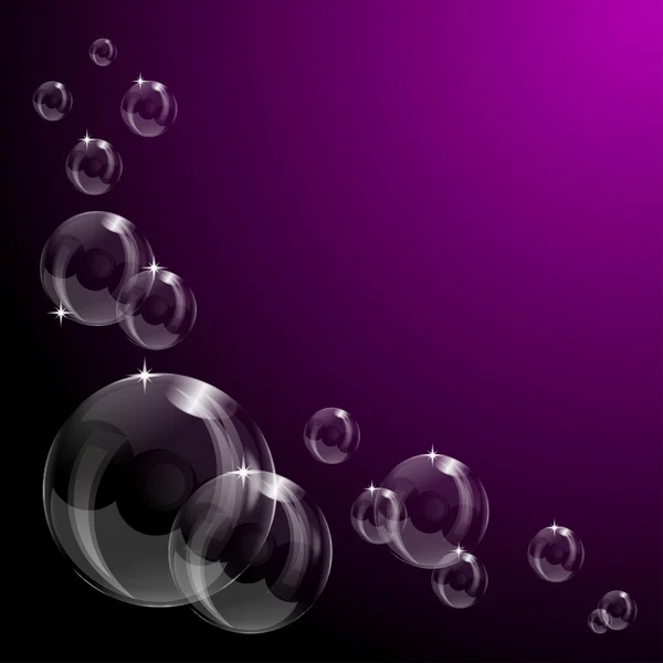 En lila transparent såpbubbla bakgrundsdesign — Stock vektor