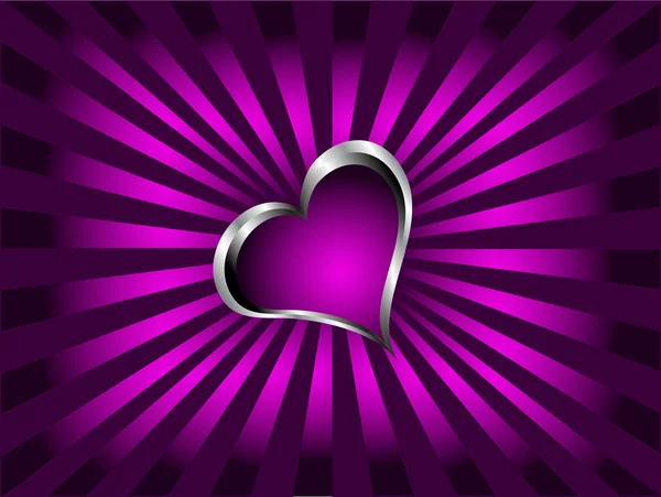 Fialové srdce Valentýn pozadí — Stockový vektor
