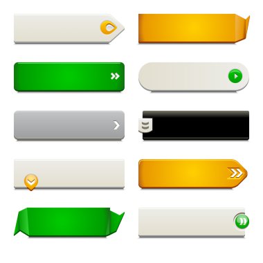 Flat Web Button Elements clipart