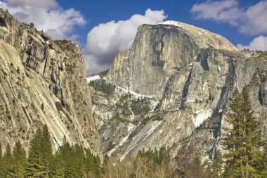 View of Half Dome at Yosemite on Spring Day clipart