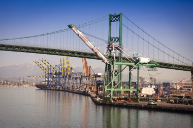 San Pedro Ship Yard and Bridge clipart