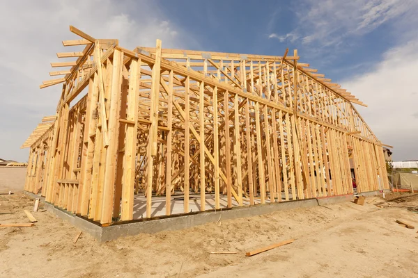 New Construction Home Framing Abstract Stock Picture