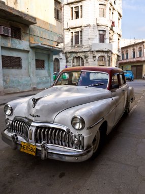 Classic american car in Old Havana clipart