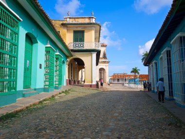 Colorful traditional houses in Trinidad, Cuba clipart