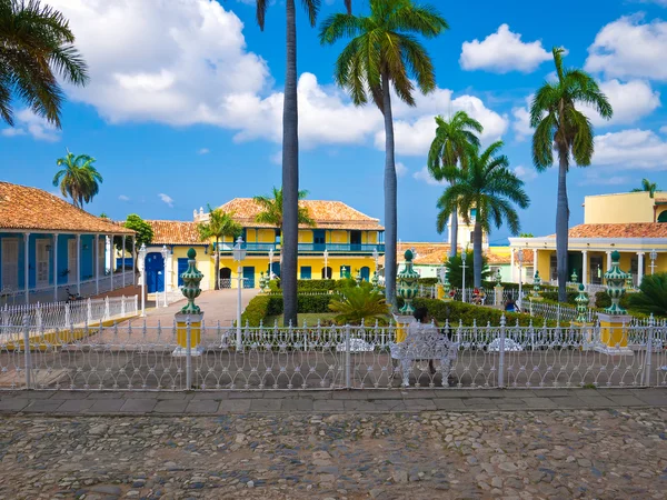 Main square in the colonial Trinidad, Cuba — Stock Photo, Image