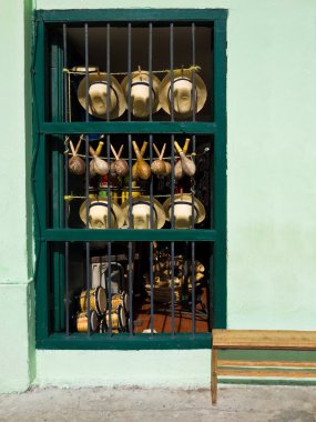 Stall selling traditional cuban souvenirs in Havana clipart