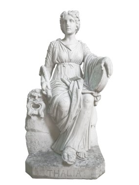 Statue of a greek muse isolated on white