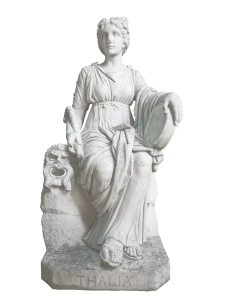 Standbeeld van een Griekse muze geïsoleerd op wit — Stockfoto