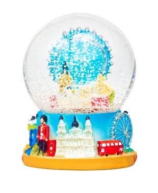 Snow dome with symbols of the city of London clipart