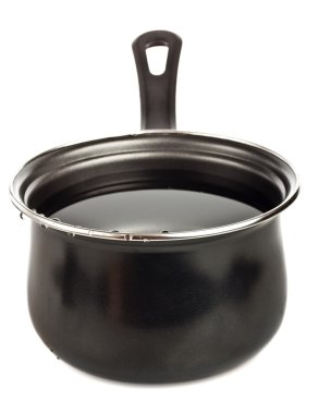 Black cooking pot isolated on white clipart