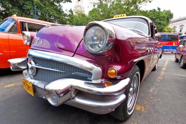Old classic car in Havana clipart