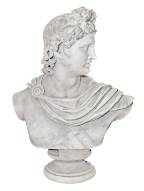 Ancient statue of Alexander the Great isolated on white clipart